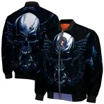 houston astros skull bite blue black bomber jacket best selling