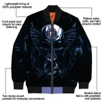 houston astros skull bite blue black bomber jacket best selling