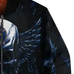 houston astros skull bite blue black bomber jacket best selling