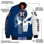 houston astros skull outline blue white bomber jacket best selling