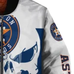 houston astros skull outline blue white bomber jacket best selling