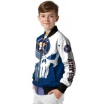 houston astros skull outline blue white bomber jacket best selling