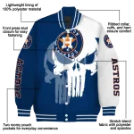 houston astros skull outline blue white varsity jacket best selling