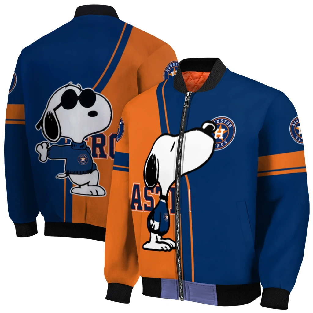 houston astros snoopy attitude blue bomber jacket best selling houston astros snoopy attitude blue bomber jacket best selling