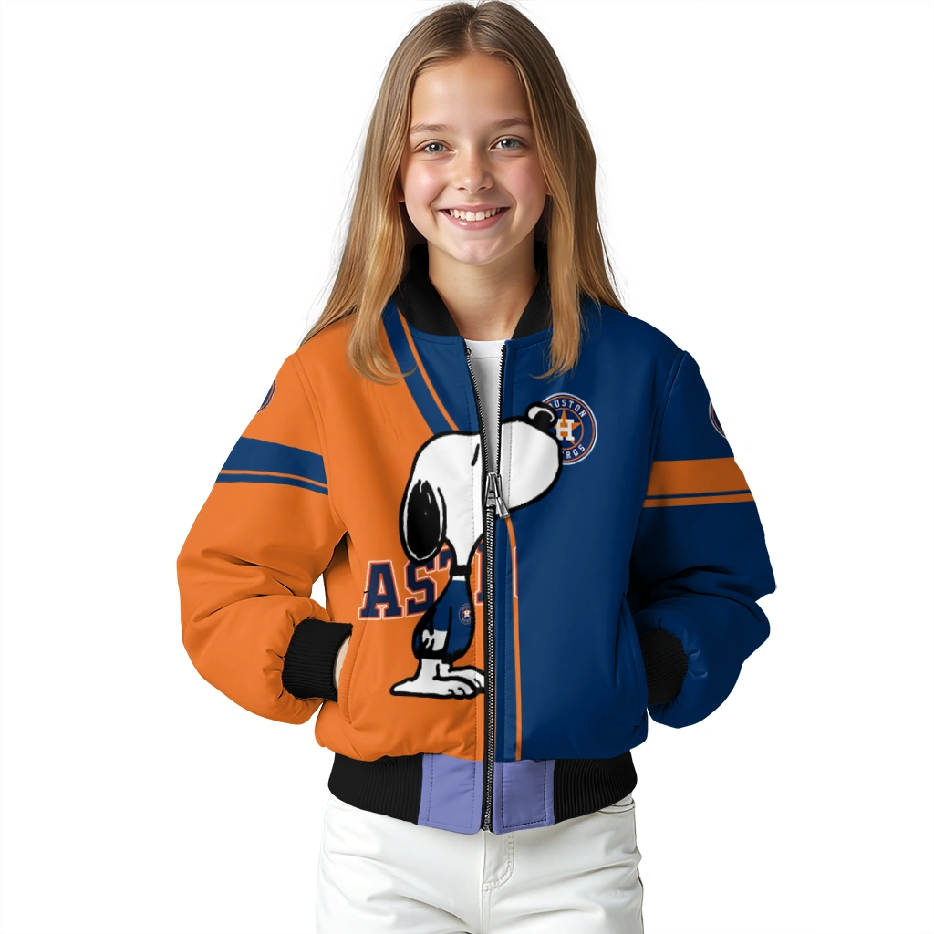 houston astros snoopy attitude blue bomber jacket top rated houston astros snoopy attitude blue bomber jacket top rated