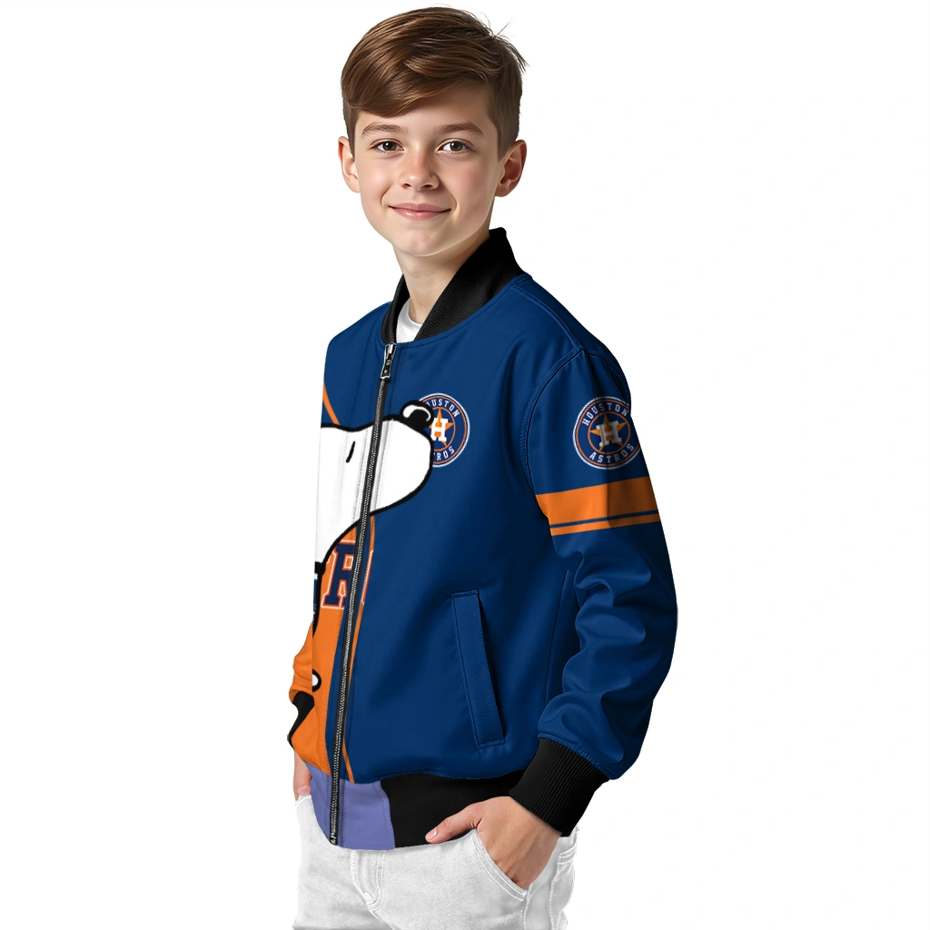houston astros snoopy attitude blue bomber jacket trendy houston astros snoopy attitude blue bomber jacket trendy