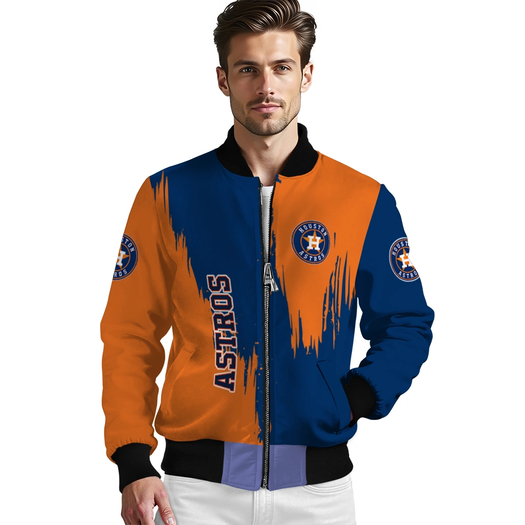 houston astros urban mark blue bomber jacket high quality houston astros urban mark blue bomber jacket high quality