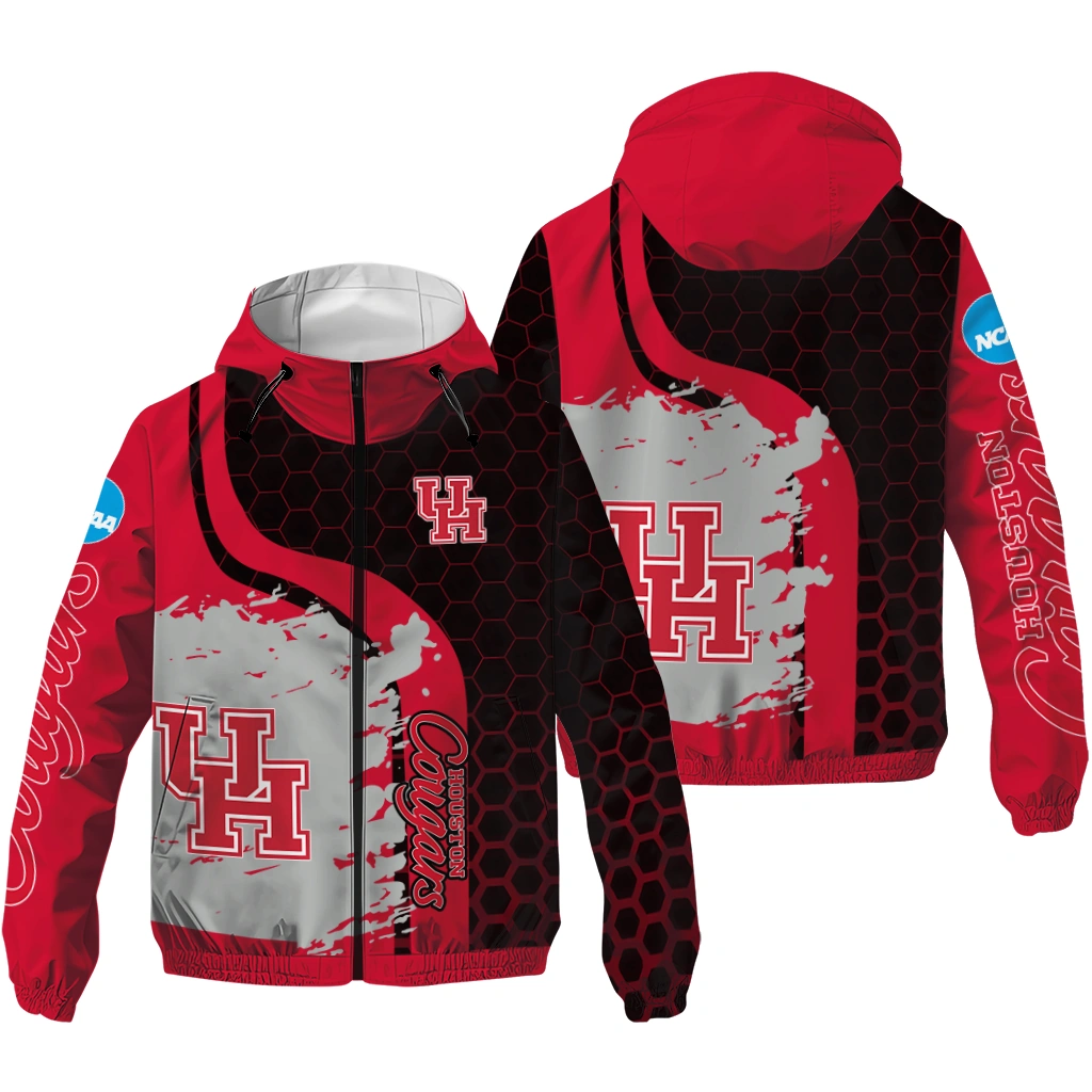 houston cougars grid streak red black windbreaker jacket high quality houston cougars grid streak red black windbreaker jacket high quality