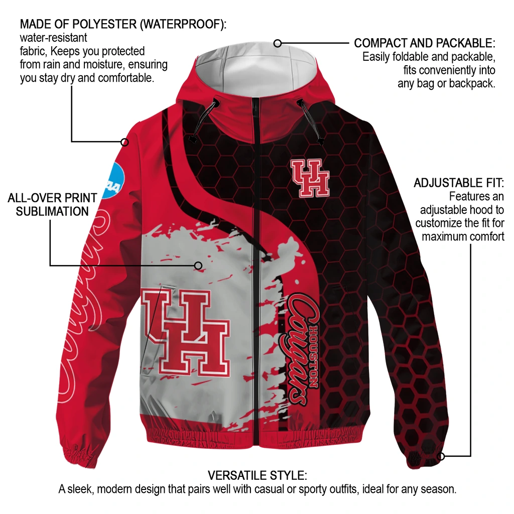 houston cougars grid streak red black windbreaker jacket new arrival houston cougars grid streak red black windbreaker jacket new arrival