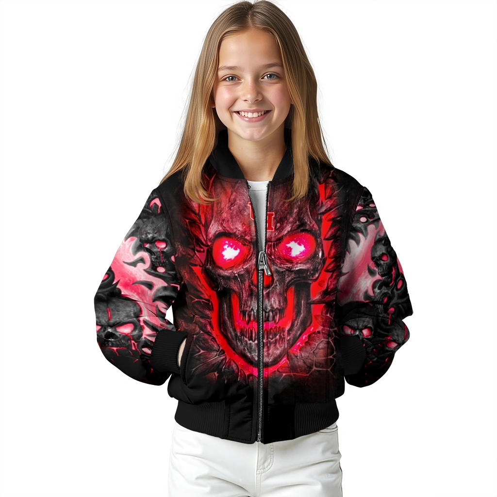houston cougars inferno skull red black bomber jacket top rated houston cougars inferno skull red black bomber jacket top rated