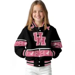 houston cougars pink ribbon black pink varsity jacket best selling