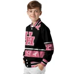 houston cougars pink ribbon black pink varsity jacket best selling