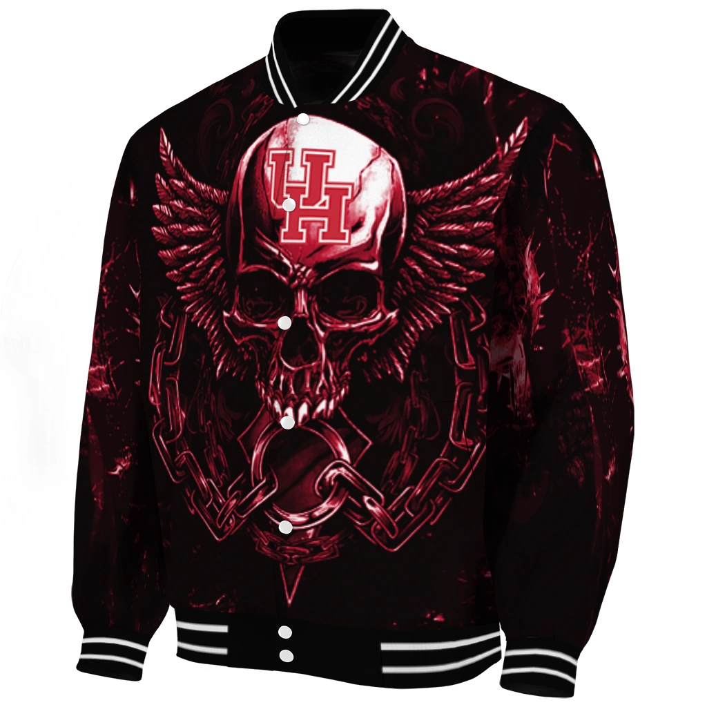 houston cougars skull bite red black varsity jacket best selling houston cougars skull bite red black varsity jacket best selling