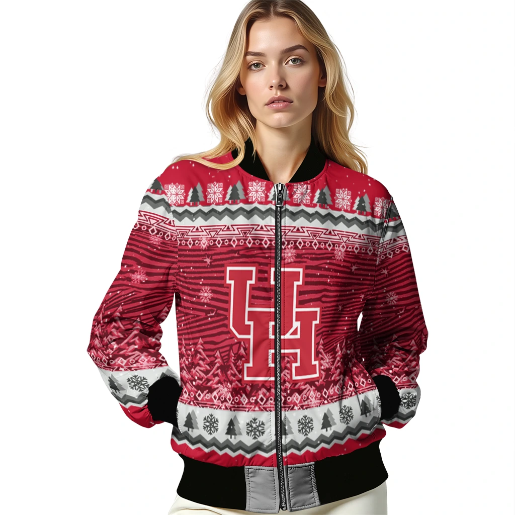 houston cougars snowy pines red bomber jacket latest model houston cougars snowy pines red bomber jacket latest model