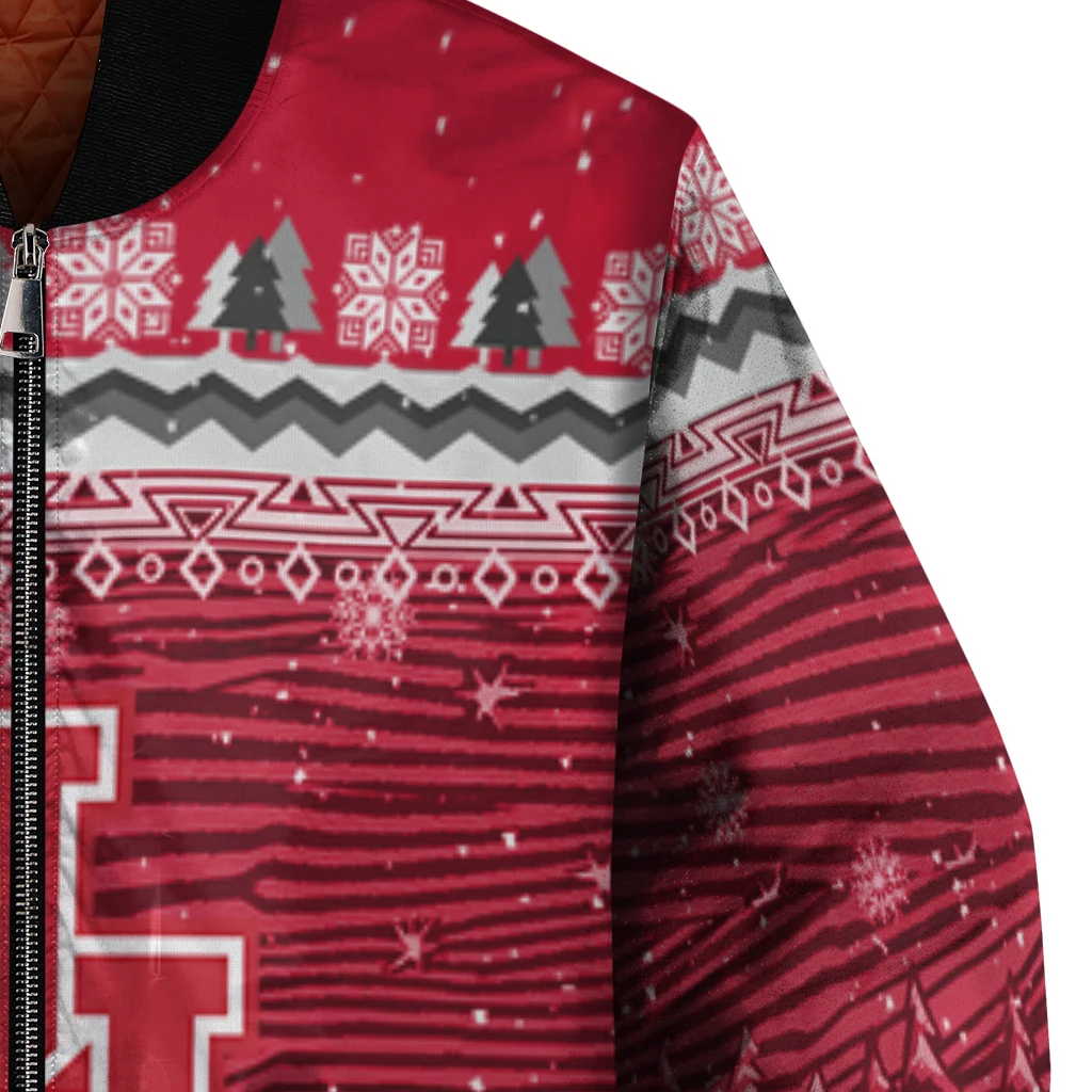 houston cougars snowy pines red bomber jacket premium grade houston cougars snowy pines red bomber jacket premium grade