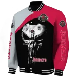 houston rockets edgy mask red black varsity jacket best selling