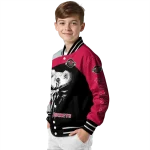 houston rockets edgy mask red black varsity jacket best selling