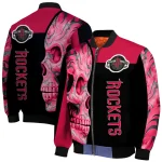 houston rockets fire skull red black bomber jacket best selling