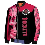 houston rockets fire skull red black bomber jacket best selling