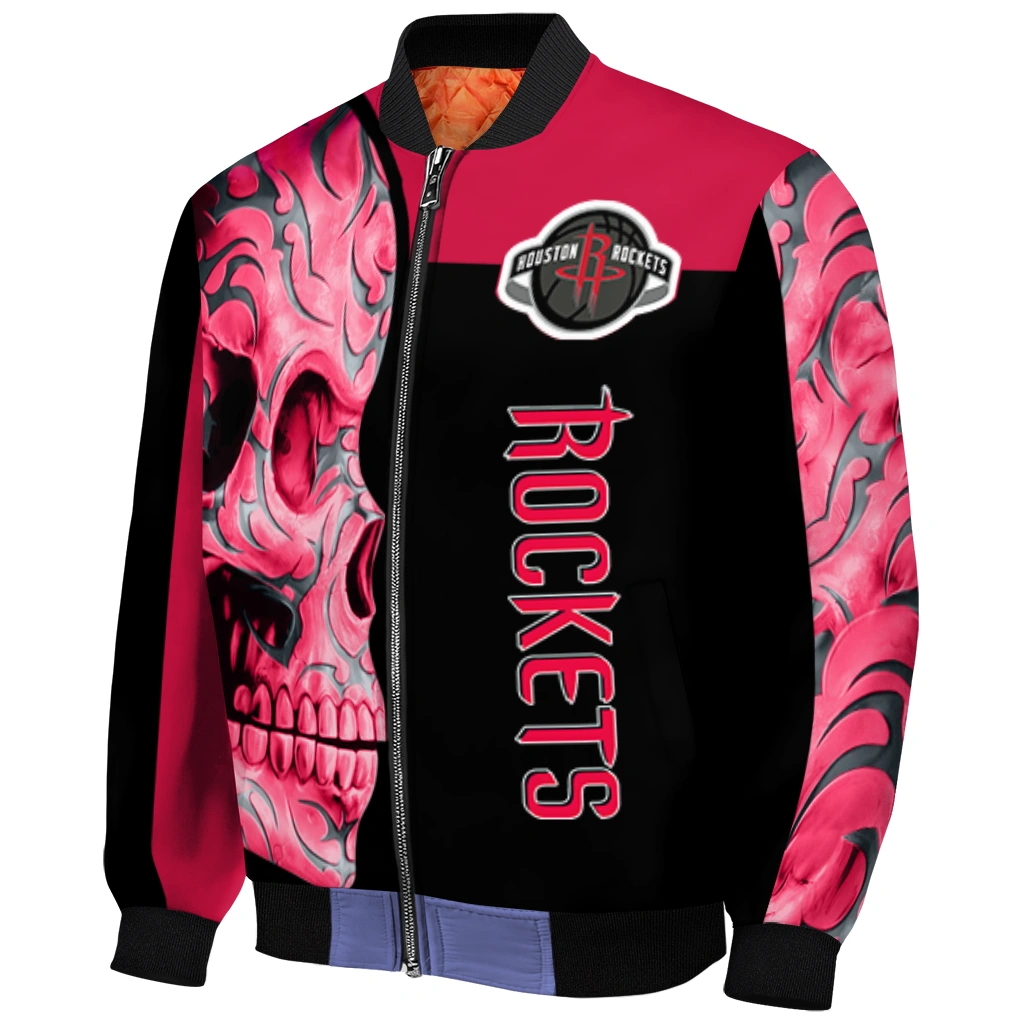 houston rockets fire skull red black bomber jacket fashion forward houston rockets fire skull red black bomber jacket fashion forward