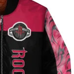 houston rockets fire skull red black bomber jacket best selling