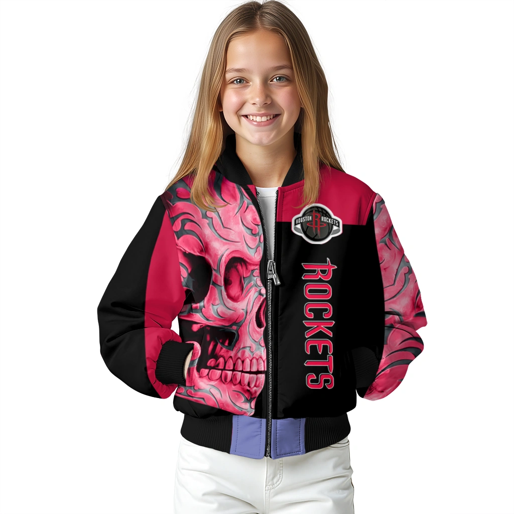 houston rockets fire skull red black bomber jacket top rated houston rockets fire skull red black bomber jacket top rated