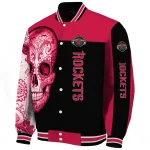 houston rockets intricate skull red black varsity jacket best selling