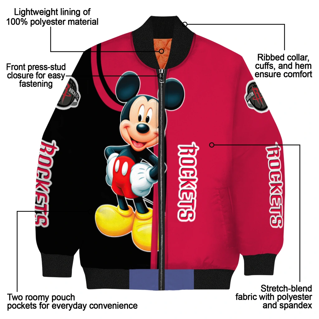 houston rockets mickey mouse red bomber jacket new arrival houston rockets mickey mouse red bomber jacket new arrival