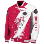 houston rockets ripped bolt red white varsity jacket best selling