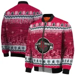 houston rockets snowy pines red bomber jacket best selling