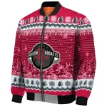 houston rockets snowy pines red bomber jacket best selling