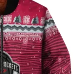 houston rockets snowy pines red bomber jacket best selling