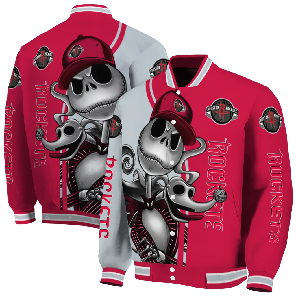 houston rockets spooky grin red varsity jacket fashion forward houston rockets spooky grin red varsity jacket fashion forward