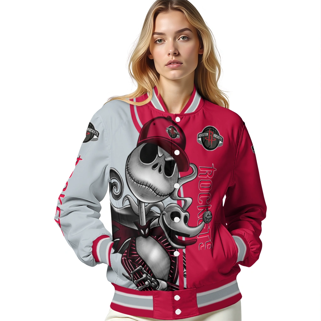 houston rockets spooky grin red varsity jacket latest model houston rockets spooky grin red varsity jacket latest model