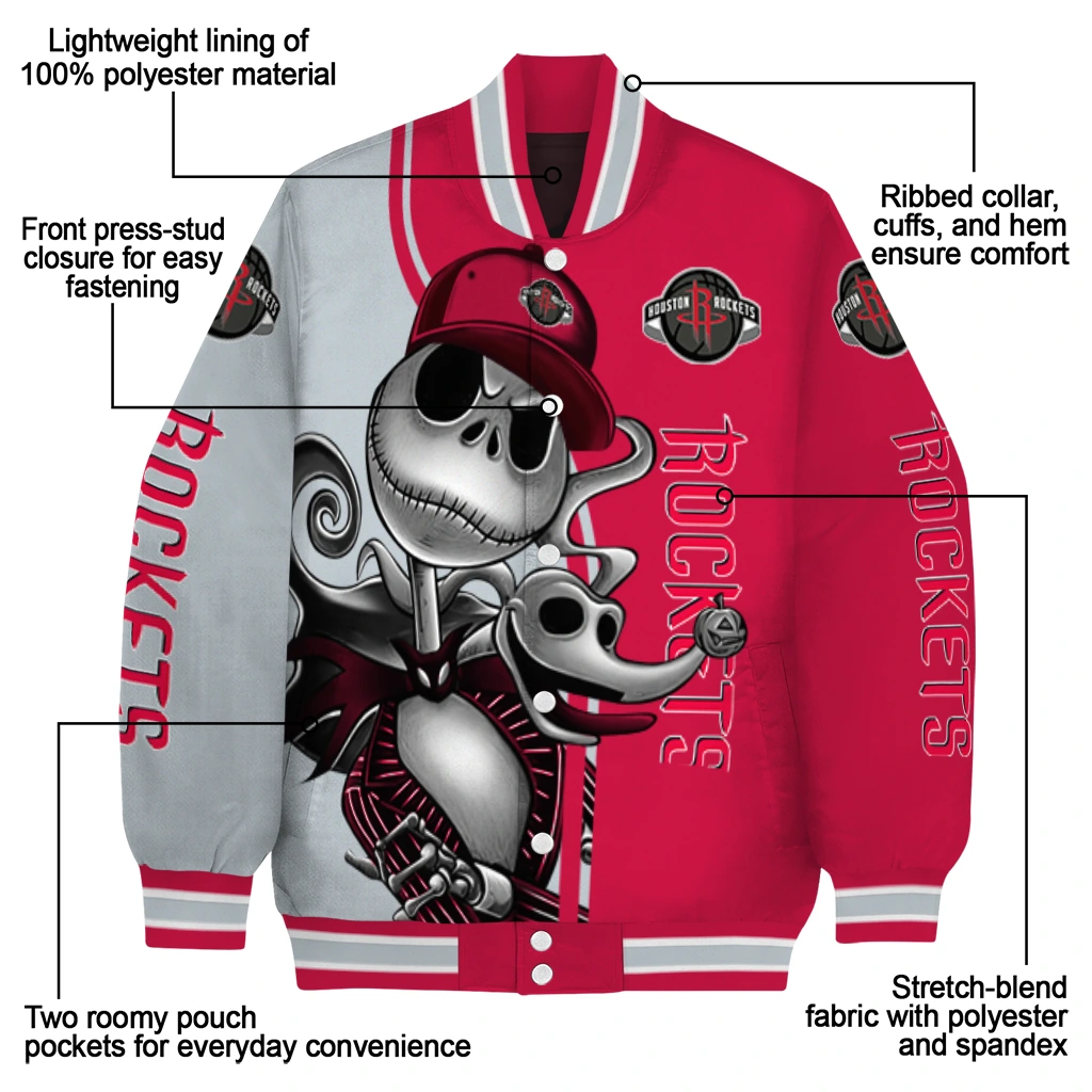 houston rockets spooky grin red varsity jacket new arrival houston rockets spooky grin red varsity jacket new arrival