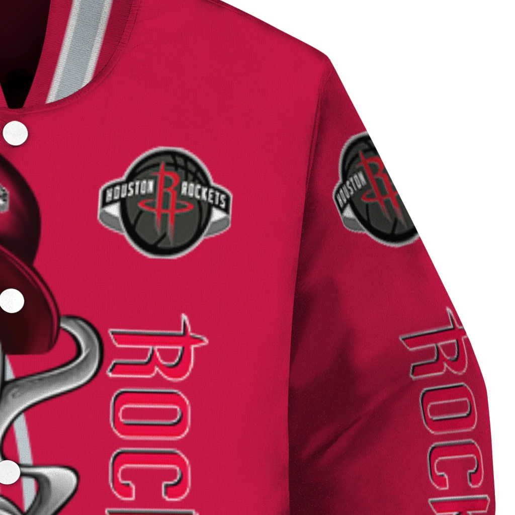 houston rockets spooky grin red varsity jacket premium grade houston rockets spooky grin red varsity jacket premium grade