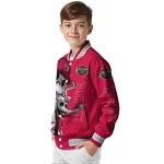 houston rockets spooky grin red varsity jacket best selling