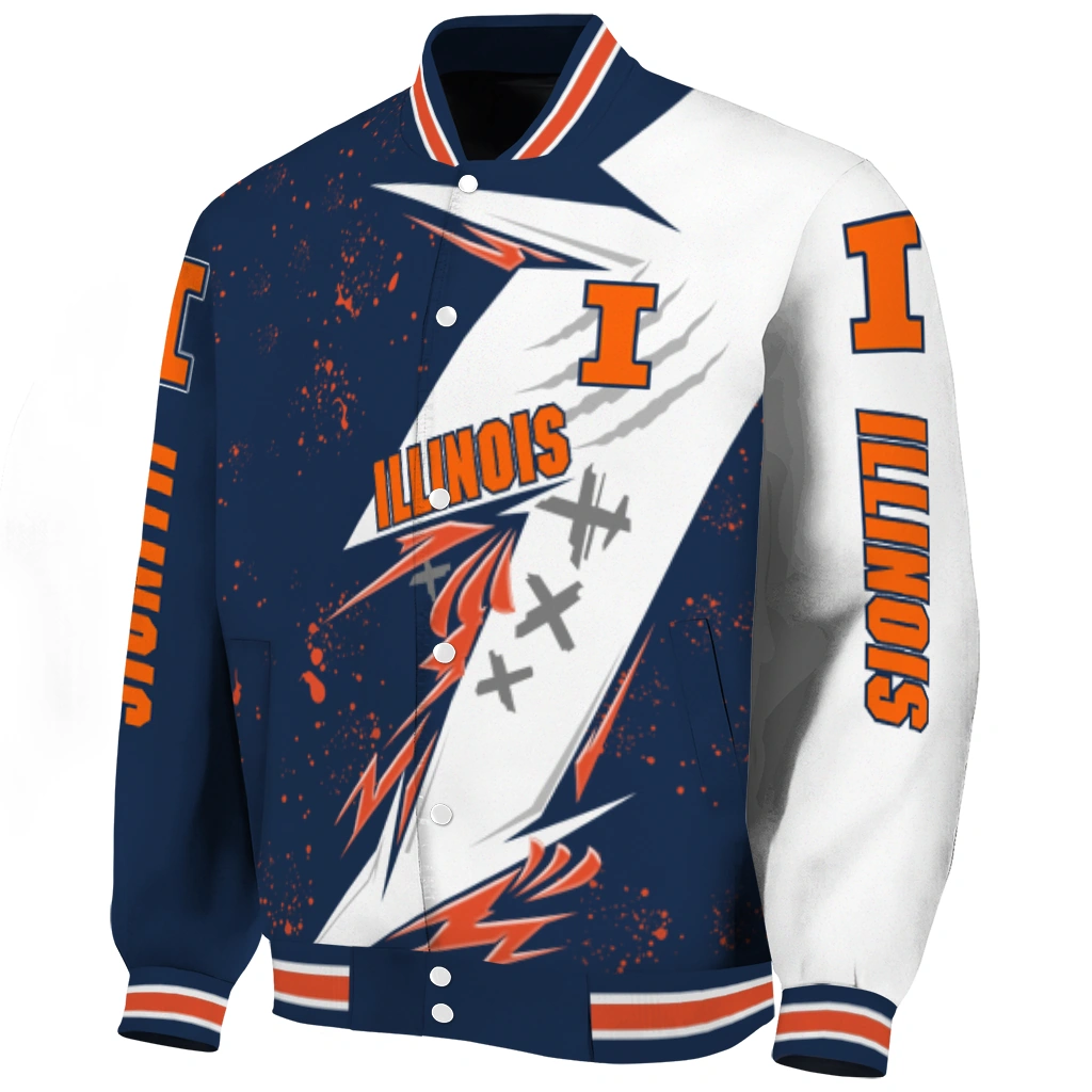 illinois fighting illini ripped bolt blue white varsity jacket best selling illinois fighting illini ripped bolt blue white varsity jacket best selling