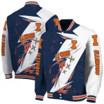 illinois fighting illini ripped bolt blue white varsity jacket best selling