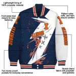 illinois fighting illini ripped bolt blue white varsity jacket best selling