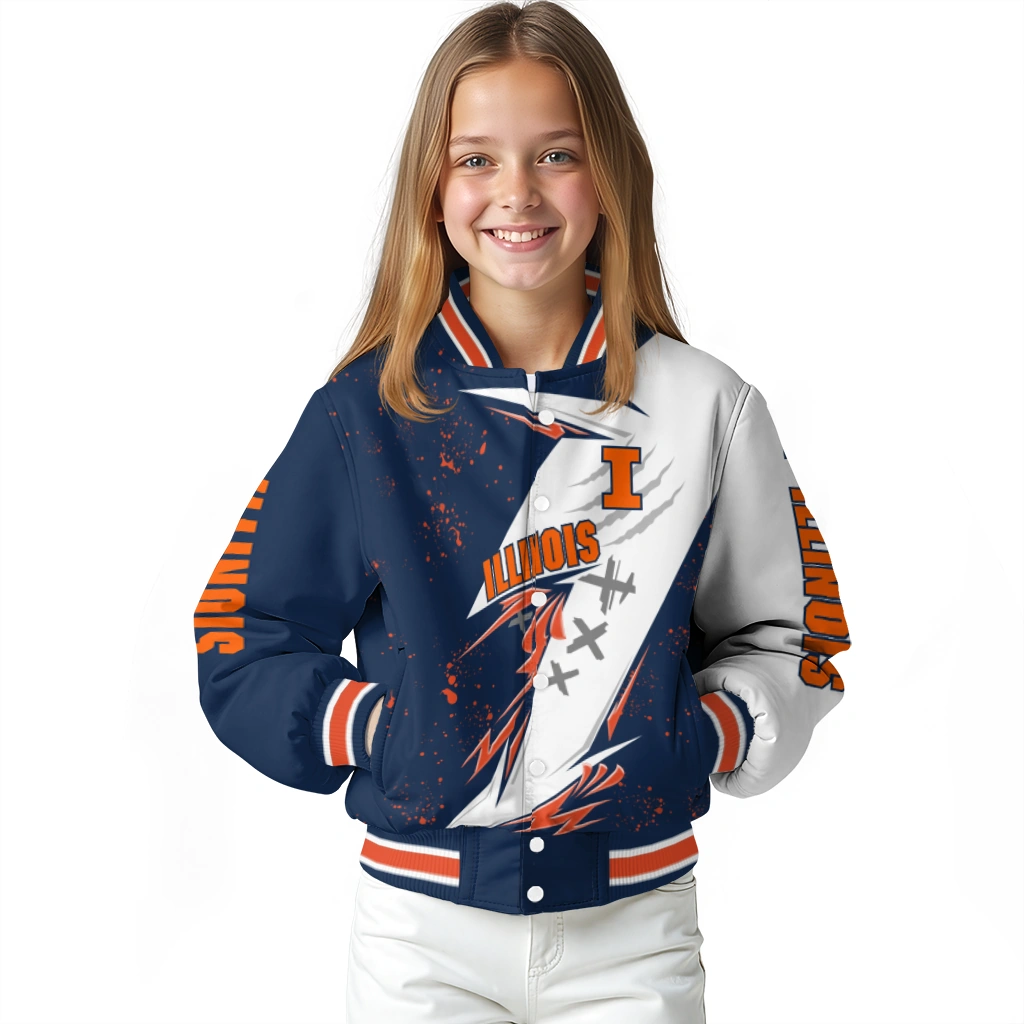 illinois fighting illini ripped bolt blue white varsity jacket top rated illinois fighting illini ripped bolt blue white varsity jacket top rated