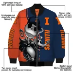 illinois fighting illini spooky grin blue bomber jacket best selling