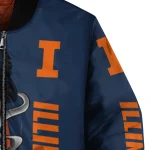 illinois fighting illini spooky grin blue bomber jacket best selling