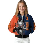 illinois fighting illini spooky grin blue bomber jacket best selling