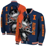 illinois fighting illini spooky grin blue varsity jacket best selling