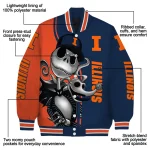 illinois fighting illini spooky grin blue varsity jacket best selling