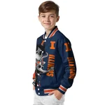 illinois fighting illini spooky grin blue varsity jacket best selling