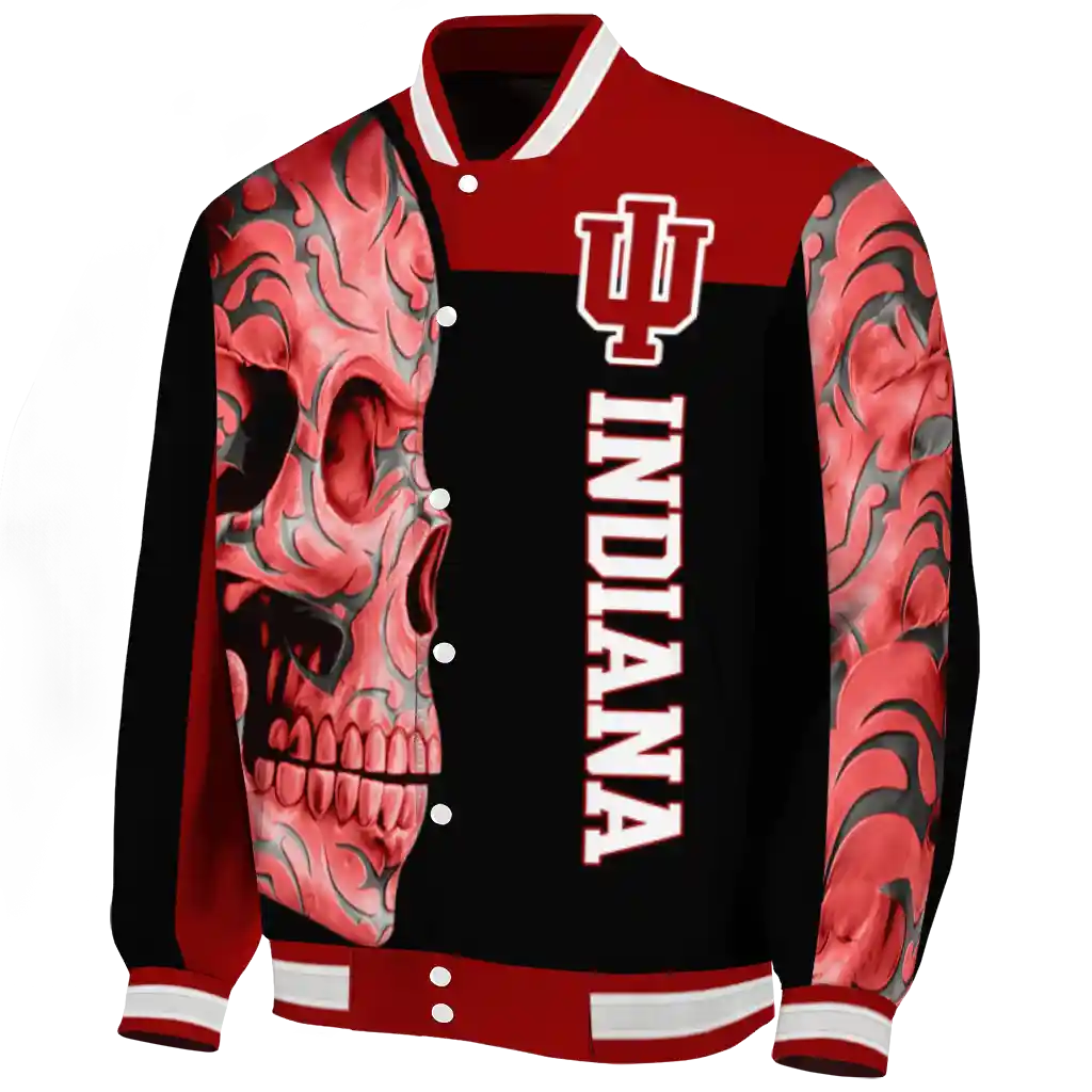 indiana hoosiers fire skull red black varsity jacket best selling indiana hoosiers fire skull red black varsity jacket best selling