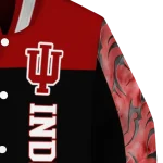 indiana hoosiers fire skull red black varsity jacket best selling
