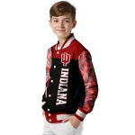 indiana hoosiers fire skull red black varsity jacket best selling
